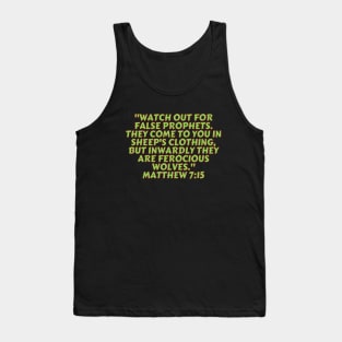 Bible Verse Matthew 7:15 Tank Top